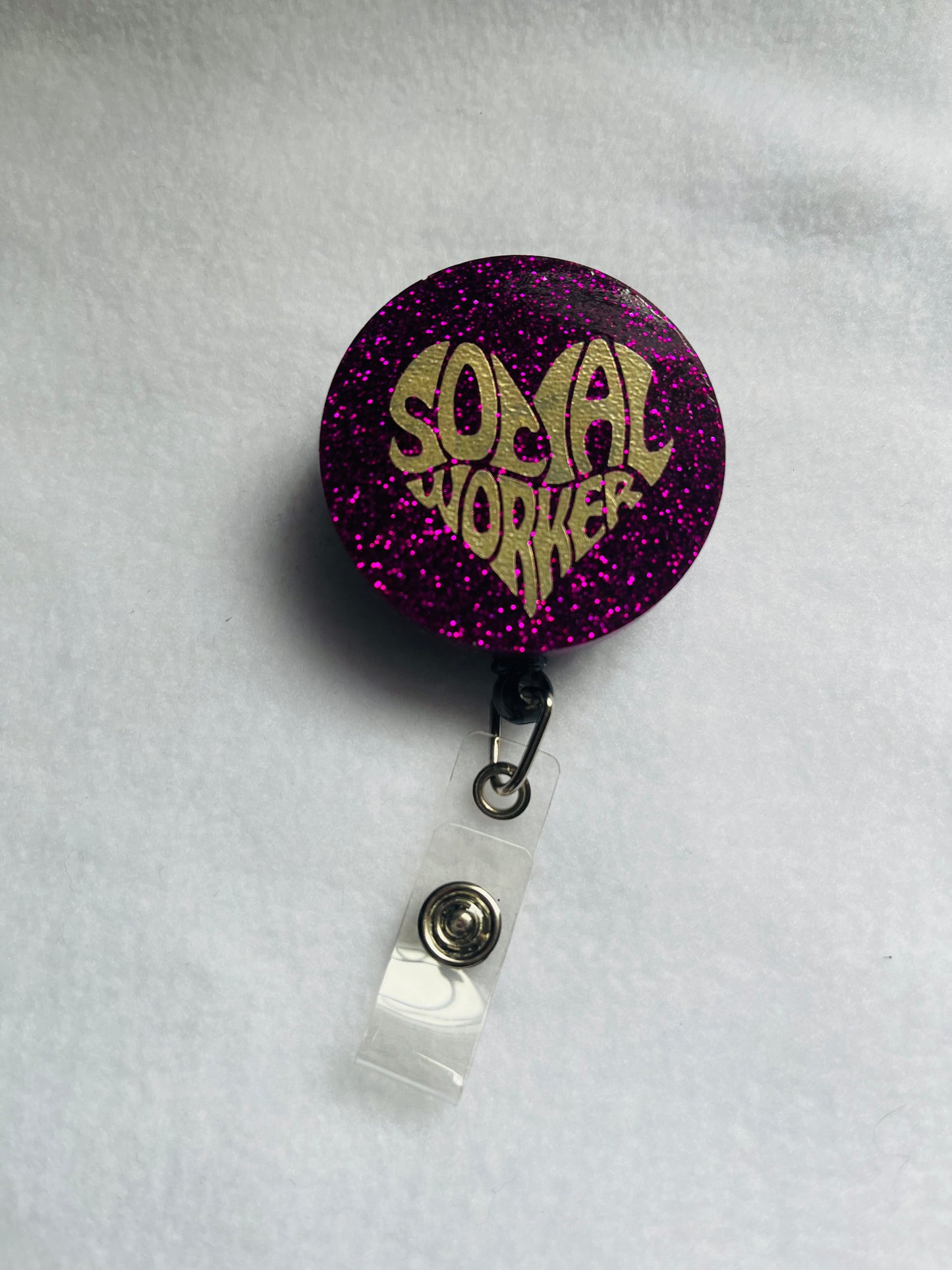 Social worker badge reel