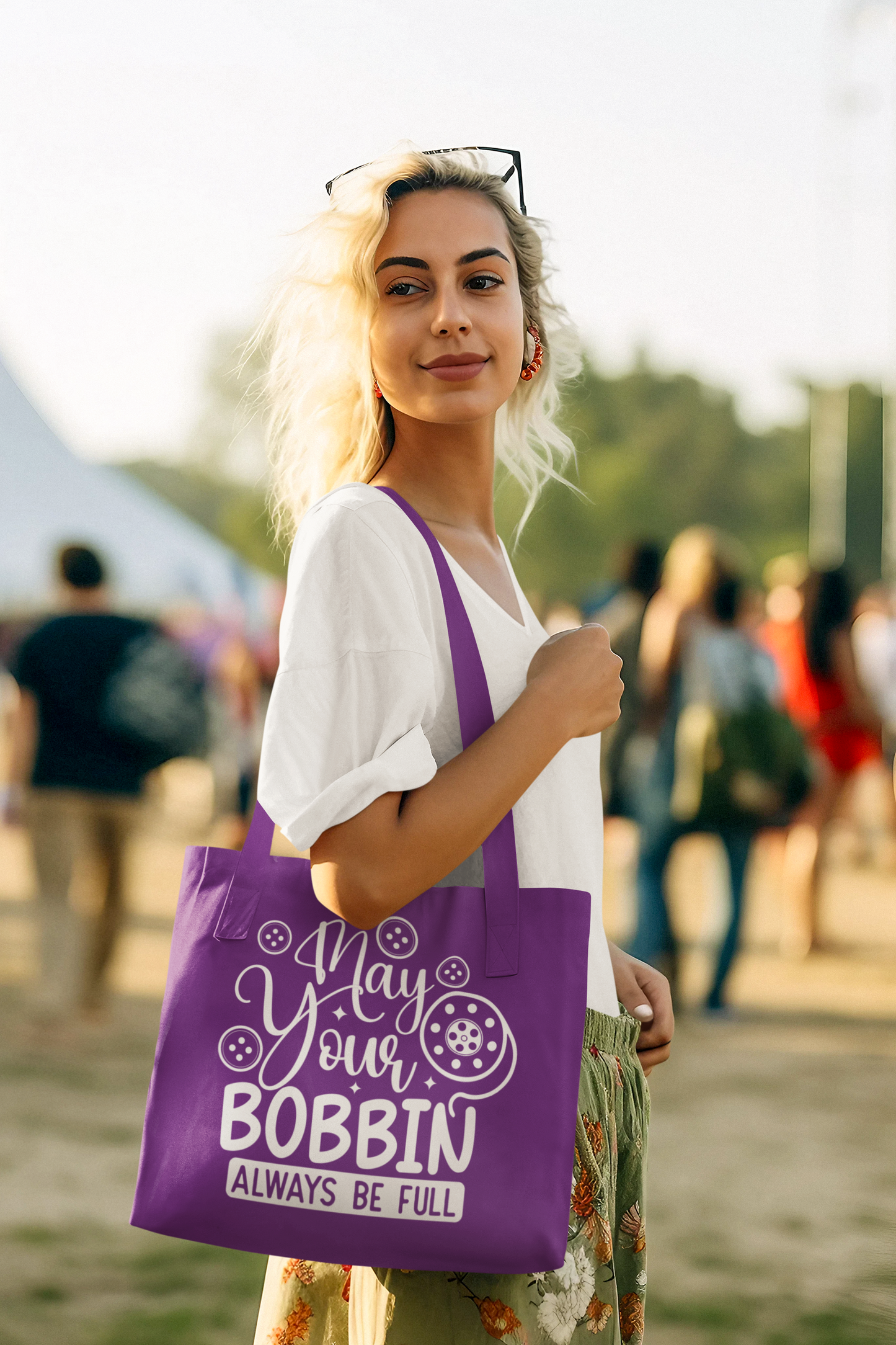 Sewing themed totes